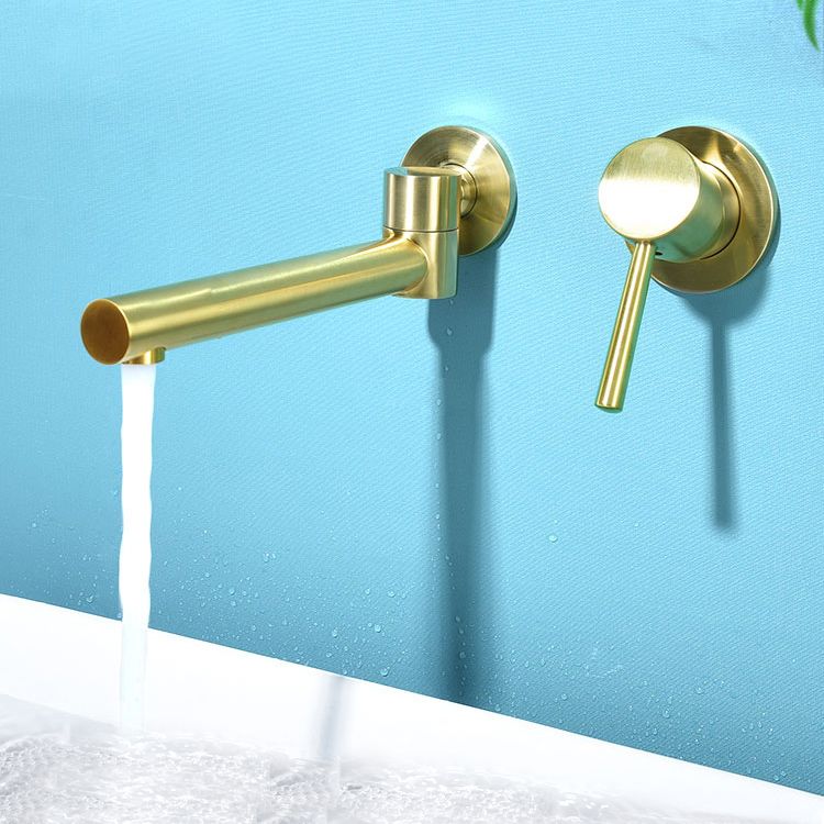 Contemporary Wall Mounted One Handle Kitchen Faucet Low Arch Water Filler Clearhalo 'Bathroom Remodel & Bathroom Fixtures' 'Bathtub Faucets' 'bathtub_faucets' 'Home Improvement' 'home_improvement' 'home_improvement_bathtub_faucets' 1200x1200_f9c2a628-11bf-44a9-9a3a-39d960dd973a