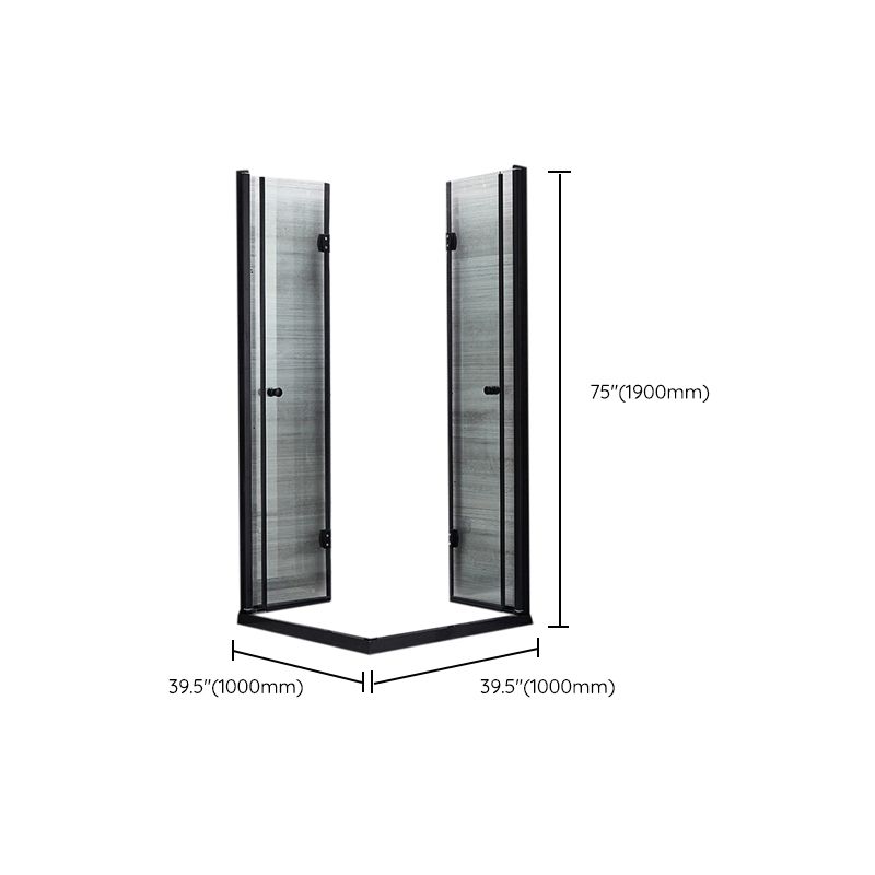 Semi Frameless Tempered Glass Shower Screen Folding Shower Door Clearhalo 'Bathroom Remodel & Bathroom Fixtures' 'Home Improvement' 'home_improvement' 'home_improvement_shower_tub_doors' 'Shower and Tub Doors' 'shower_tub_doors' 'Showers & Bathtubs' 1200x1200_f9c38ad0-0619-44e4-8c48-799197f1d27f