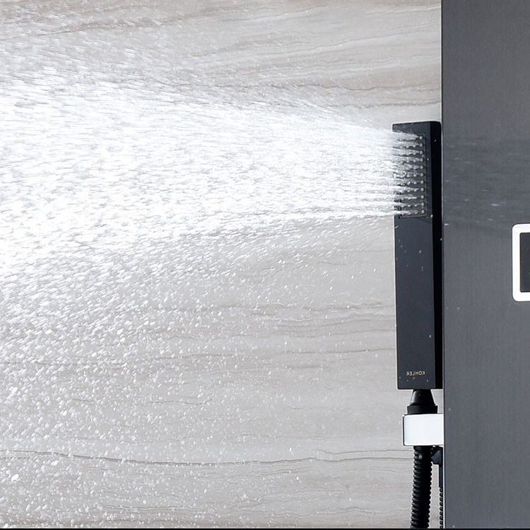 Modern Shower System Massage Jets Knob Hand Shower Ceiling Mounted Shower Trim Clearhalo 'Bathroom Remodel & Bathroom Fixtures' 'Home Improvement' 'home_improvement' 'home_improvement_shower_faucets' 'Shower Faucets & Systems' 'shower_faucets' 'Showers & Bathtubs Plumbing' 'Showers & Bathtubs' 1200x1200_f9d16f35-ebf2-487e-b6db-b44c5bfca59d