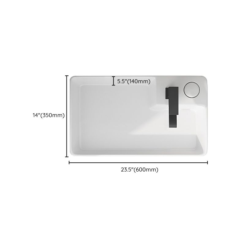 Modern Vessel Bathroom Sink Rectangular Porcelain with Overflow and Faucet Basin Sink Clearhalo 'Bathroom Remodel & Bathroom Fixtures' 'Bathroom Sinks & Faucet Components' 'Bathroom Sinks' 'bathroom_sink' 'Home Improvement' 'home_improvement' 'home_improvement_bathroom_sink' 1200x1200_f9e2bbf1-5be6-439f-9878-6ac50b6291b4