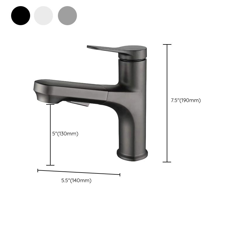 Contemporary Pull-out Faucet Single Lever Handle Faucet for Bathroom Clearhalo 'Bathroom Remodel & Bathroom Fixtures' 'Bathroom Sink Faucets' 'Bathroom Sinks & Faucet Components' 'bathroom_sink_faucets' 'Home Improvement' 'home_improvement' 'home_improvement_bathroom_sink_faucets' 1200x1200_f9f4e007-d8ee-4032-ab97-aab08e119e08