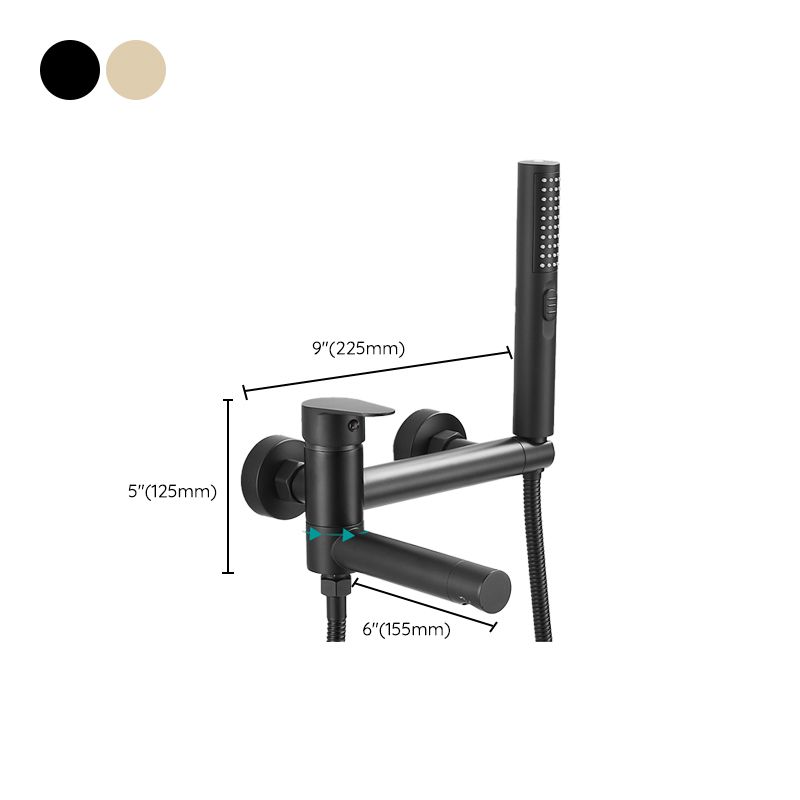 Bathroom Faucet Handheld Shower Head Rod Handle Bathtub Faucet Clearhalo 'Bathroom Remodel & Bathroom Fixtures' 'Bathtub Faucets' 'bathtub_faucets' 'Home Improvement' 'home_improvement' 'home_improvement_bathtub_faucets' 1200x1200_fa10c96f-a372-48ff-b000-8419176763ed