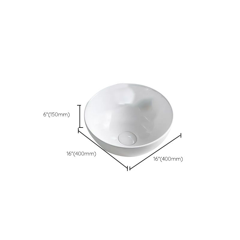 Bathroom Sink White Ceramic Faucet Single Handle Round Shape Sink Clearhalo 'Bathroom Remodel & Bathroom Fixtures' 'Bathroom Sinks & Faucet Components' 'Bathroom Sinks' 'bathroom_sink' 'Home Improvement' 'home_improvement' 'home_improvement_bathroom_sink' 1200x1200_fa168b2b-3c6e-4ad7-a8f8-406237041d9f