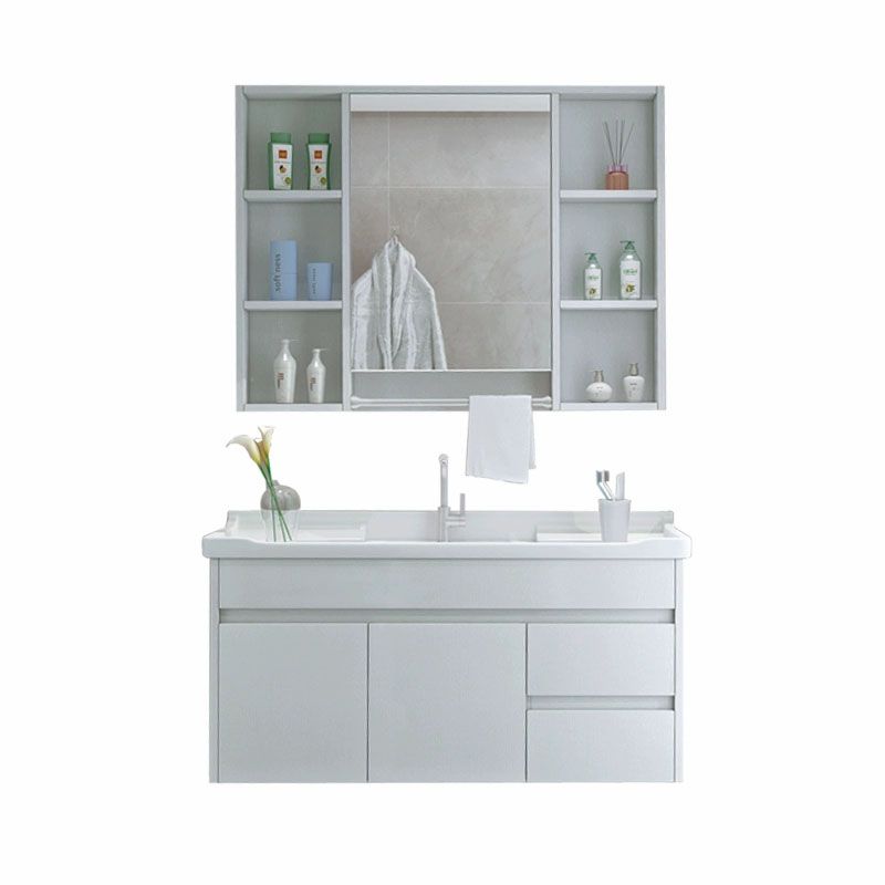Modern Wall Mount Sink Vanity with Mirror Single Sink for Bathroom Clearhalo 'Bathroom Remodel & Bathroom Fixtures' 'Bathroom Vanities' 'bathroom_vanities' 'Home Improvement' 'home_improvement' 'home_improvement_bathroom_vanities' 1200x1200_fa16e1a6-8061-4f57-9523-921106d31a10