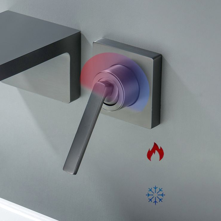 Modern Bathroom Faucet Solid Color Wall Mounted Bath Faucet Trim Clearhalo 'Bathroom Remodel & Bathroom Fixtures' 'Bathtub Faucets' 'bathtub_faucets' 'Home Improvement' 'home_improvement' 'home_improvement_bathtub_faucets' 1200x1200_fa17d16e-4c9b-47d6-b4e1-76567e8eae85