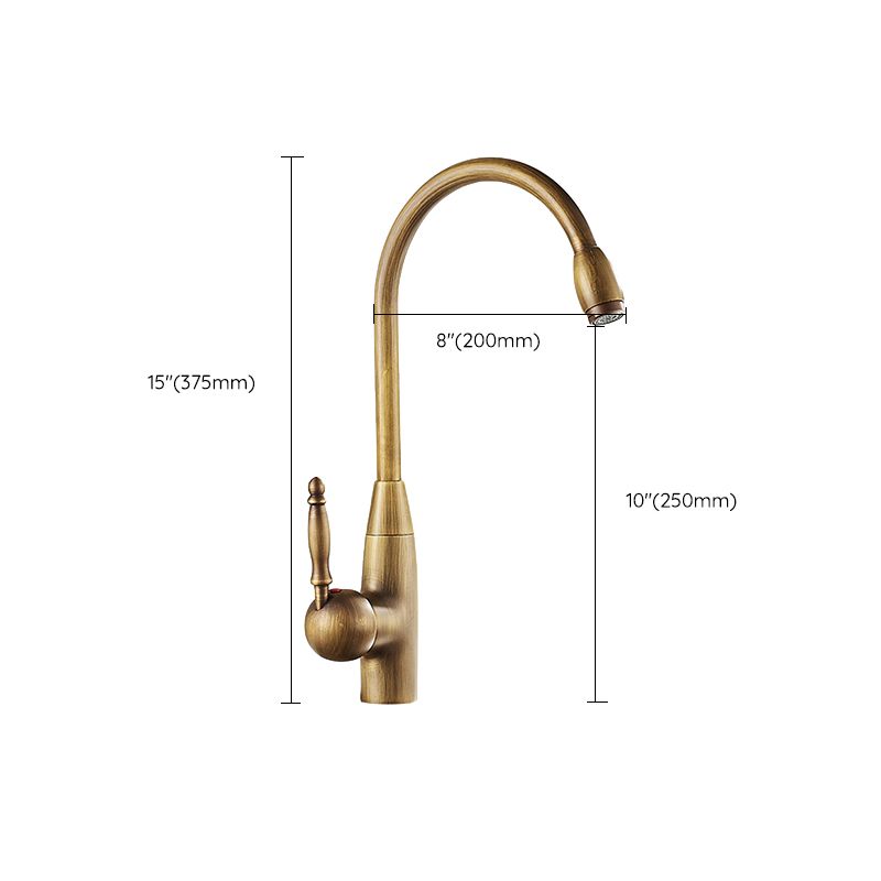 Traditional Kitchen Faucet Brass High Arc Gold Standard Kitchen Faucets with Single Handle Clearhalo 'Home Improvement' 'home_improvement' 'home_improvement_kitchen_faucets' 'Kitchen Faucets' 'Kitchen Remodel & Kitchen Fixtures' 'Kitchen Sinks & Faucet Components' 'kitchen_faucets' 1200x1200_fa1b1968-855a-4a6e-a579-26d1b0d257cc