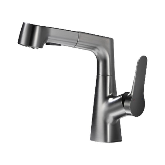 1-Handle Brushed Nickel Widespread Faucet Single Hole Bathroom Vessel Faucet with Brass Clearhalo 'Bathroom Remodel & Bathroom Fixtures' 'Bathroom Sink Faucets' 'Bathroom Sinks & Faucet Components' 'bathroom_sink_faucets' 'Home Improvement' 'home_improvement' 'home_improvement_bathroom_sink_faucets' 1200x1200_fa1c3539-98bf-414c-ad47-c0c3d13e127a