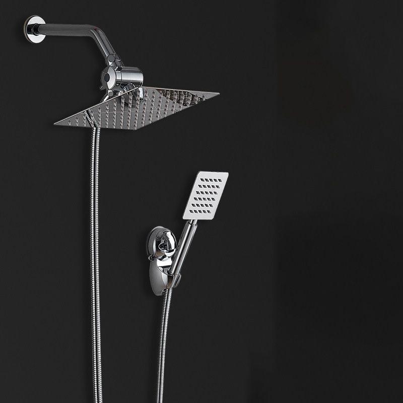 Square Metal Dual Shower Heads Modern Shower with Shower Hose Clearhalo 'Bathroom Remodel & Bathroom Fixtures' 'Home Improvement' 'home_improvement' 'home_improvement_shower_heads' 'Shower Heads' 'shower_heads' 'Showers & Bathtubs Plumbing' 'Showers & Bathtubs' 1200x1200_fa3228b0-83f7-42ff-a7dc-8cda3c5578d2