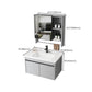 Single Sink Modern Bathroom Vanity Gray Metal Frame Wall Mount Vanity Set Clearhalo 'Bathroom Remodel & Bathroom Fixtures' 'Bathroom Vanities' 'bathroom_vanities' 'Home Improvement' 'home_improvement' 'home_improvement_bathroom_vanities' 1200x1200_fa3cf5df-37dc-491b-8a4c-c27c60f7d773