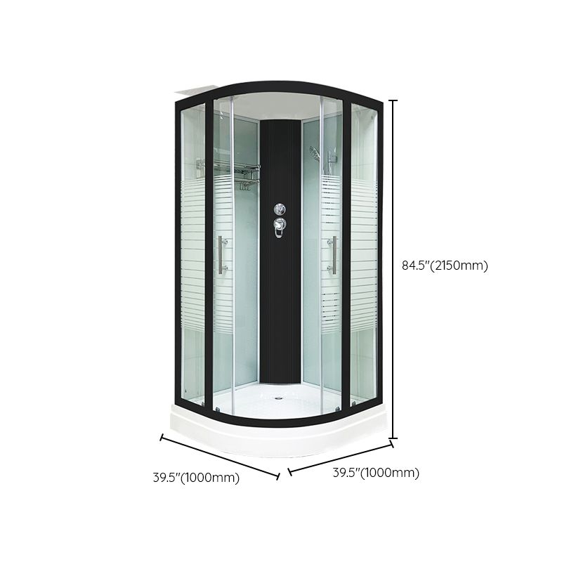Framed Black Shower Enclosure Clear Easy Clean Glass Rounded Shower Enclosure Clearhalo 'Bathroom Remodel & Bathroom Fixtures' 'Home Improvement' 'home_improvement' 'home_improvement_shower_stalls_enclosures' 'Shower Stalls & Enclosures' 'shower_stalls_enclosures' 'Showers & Bathtubs' 1200x1200_fa4069e4-c92a-4782-b4ee-82c00bf2d51f