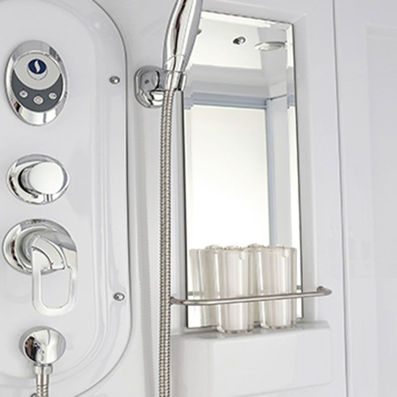 White Rectangle Shower Enclosure Tempered Glass Shower Enclosure Clearhalo 'Bathroom Remodel & Bathroom Fixtures' 'Home Improvement' 'home_improvement' 'home_improvement_shower_stalls_enclosures' 'Shower Stalls & Enclosures' 'shower_stalls_enclosures' 'Showers & Bathtubs' 1200x1200_fa49828e-0046-4d2e-92b7-20a31f1a17d3