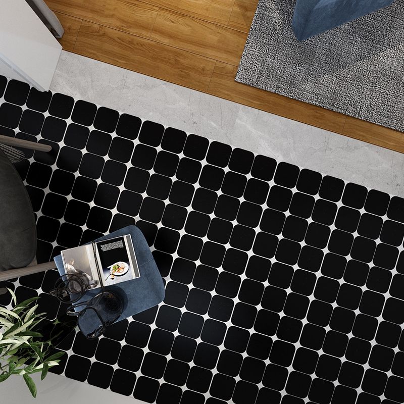 Ceramic Black Wall Tile Square Flower Pattern Tile Wall and Floor Clearhalo 'Floor Tiles & Wall Tiles' 'floor_tiles_wall_tiles' 'Flooring 'Home Improvement' 'home_improvement' 'home_improvement_floor_tiles_wall_tiles' Walls and Ceiling' 1200x1200_fa5c0db5-3718-46a7-9343-c9f6b9281e0b