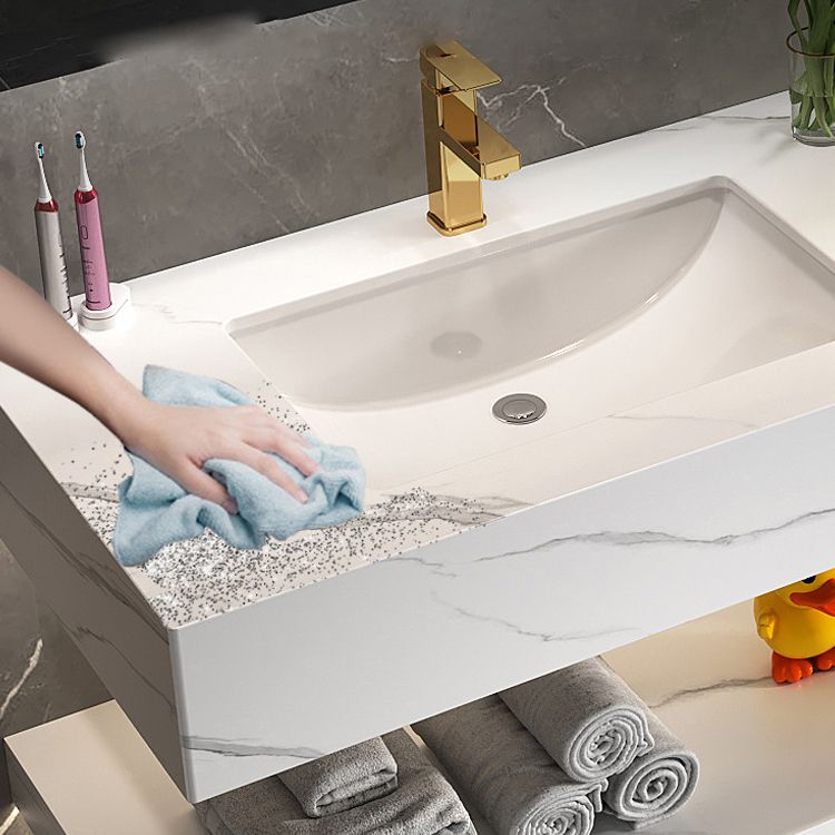 Stone Vanity White Wall Mount Double Sink Waterproof Bath Vanity with Mirror Clearhalo 'Bathroom Remodel & Bathroom Fixtures' 'Bathroom Vanities' 'bathroom_vanities' 'Home Improvement' 'home_improvement' 'home_improvement_bathroom_vanities' 1200x1200_fa72dfd2-96fa-4c20-8f11-a9ddb8c25289