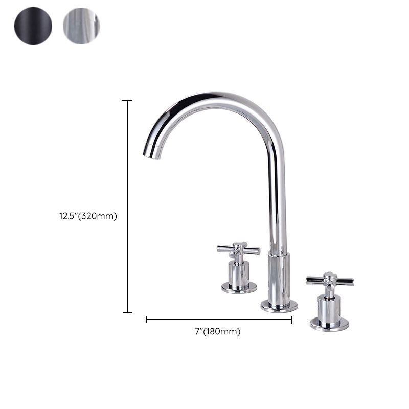 Widespread Bathroom Sink Faucet Double Handle Faucet with 3 Holes Clearhalo 'Bathroom Remodel & Bathroom Fixtures' 'Bathroom Sink Faucets' 'Bathroom Sinks & Faucet Components' 'bathroom_sink_faucets' 'Home Improvement' 'home_improvement' 'home_improvement_bathroom_sink_faucets' 1200x1200_fa746128-2c1c-48d7-8e28-0334156339e7