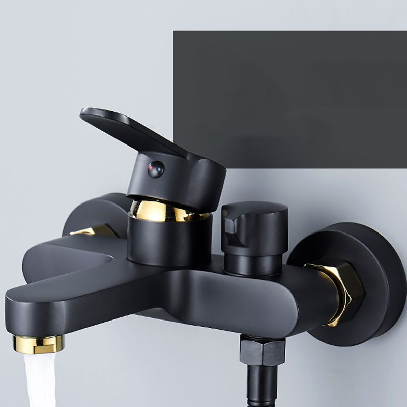 Modern Tub Faucet Lever Handle Wall Mount Fixed Bathtub Faucet Clearhalo 'Bathroom Remodel & Bathroom Fixtures' 'Bathtub Faucets' 'bathtub_faucets' 'Home Improvement' 'home_improvement' 'home_improvement_bathtub_faucets' 1200x1200_fa758da0-0fa0-4a48-90ee-7ae6152232f6