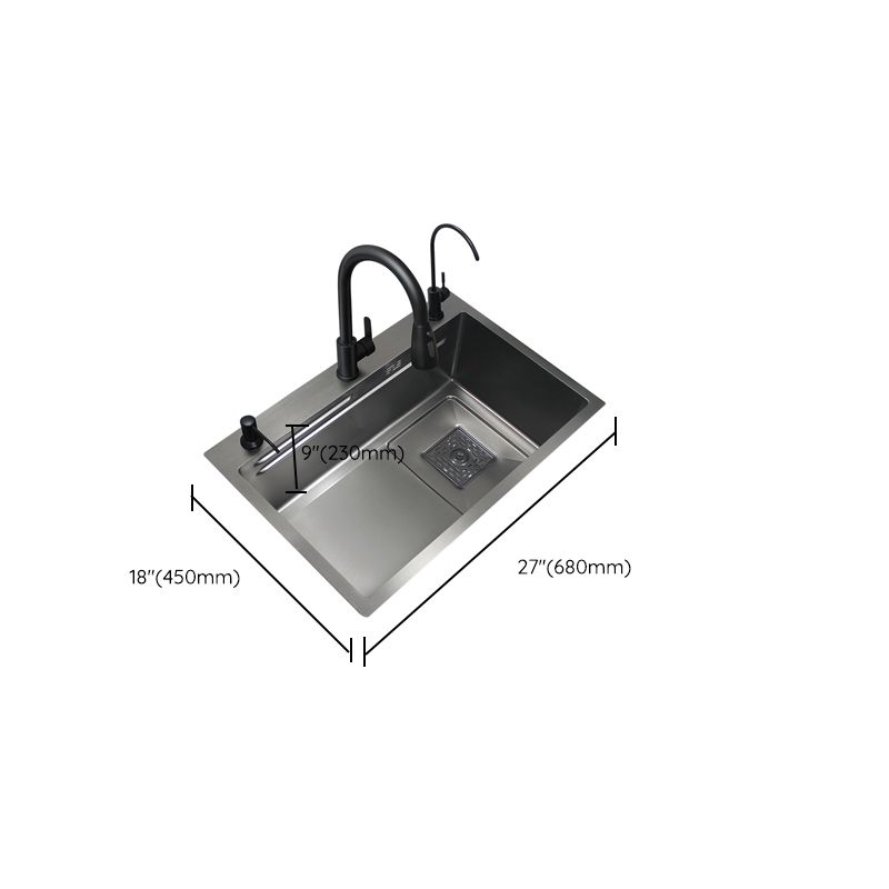 Modern Single Bowl Sink Solid Color Kitchen Sink with Drain Strainer Kit Clearhalo 'Home Improvement' 'home_improvement' 'home_improvement_kitchen_sinks' 'Kitchen Remodel & Kitchen Fixtures' 'Kitchen Sinks & Faucet Components' 'Kitchen Sinks' 'kitchen_sinks' 1200x1200_fa8cb221-e24c-49f1-93ea-6d1108c81381