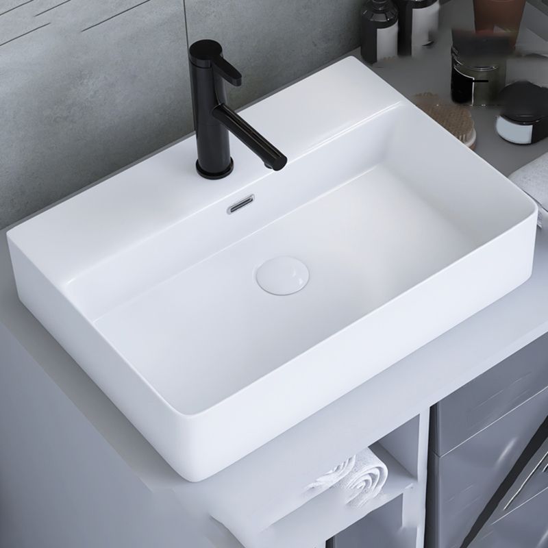 White Trough Bathroom Sink Rectangle Ceramic Trough Bathroom Sink Clearhalo 'Bathroom Remodel & Bathroom Fixtures' 'Bathroom Sinks & Faucet Components' 'Bathroom Sinks' 'bathroom_sink' 'Home Improvement' 'home_improvement' 'home_improvement_bathroom_sink' 1200x1200_fa8f68b9-4d75-4af2-8884-2595433d1806