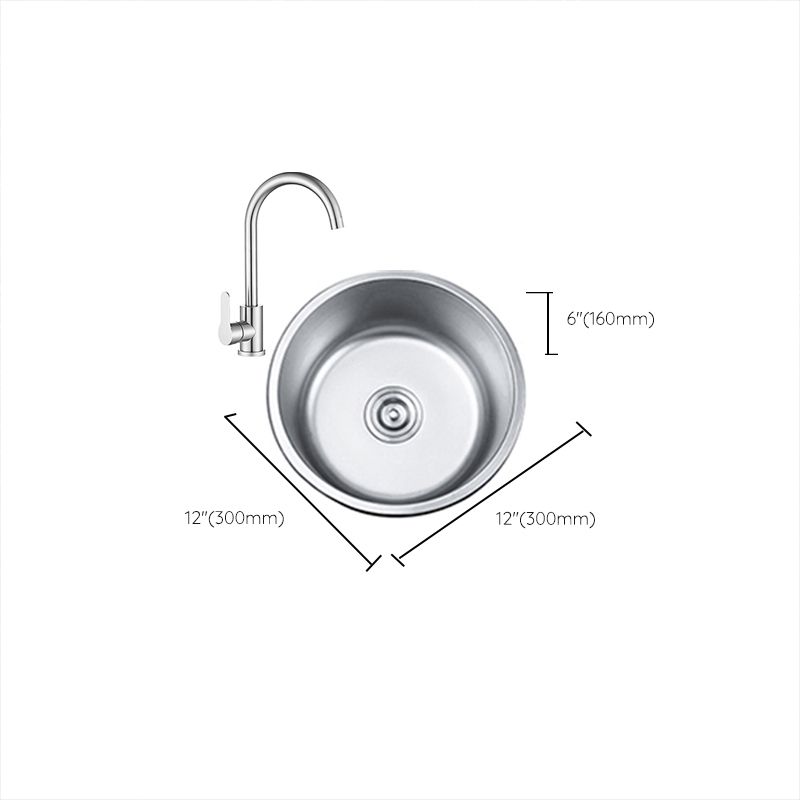 Round Single Bowl Kitchen Sink Stainless Steel Sink with Drain Strainer Kit Clearhalo 'Home Improvement' 'home_improvement' 'home_improvement_kitchen_sinks' 'Kitchen Remodel & Kitchen Fixtures' 'Kitchen Sinks & Faucet Components' 'Kitchen Sinks' 'kitchen_sinks' 1200x1200_fa9234b0-0d1e-4f0b-b52b-8e6f8254f9f4