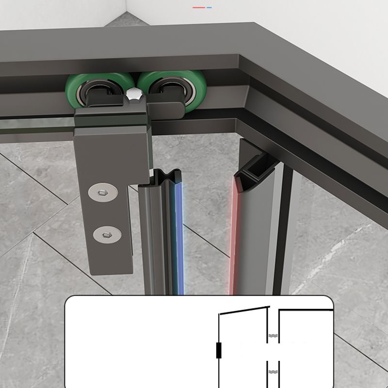 Framed Single Sliding Shower Doors Transparent Shower Bath Door Clearhalo 'Bathroom Remodel & Bathroom Fixtures' 'Home Improvement' 'home_improvement' 'home_improvement_shower_tub_doors' 'Shower and Tub Doors' 'shower_tub_doors' 'Showers & Bathtubs' 1200x1200_fab54fbe-f9ed-4f21-bdf3-4f377f8f04b2