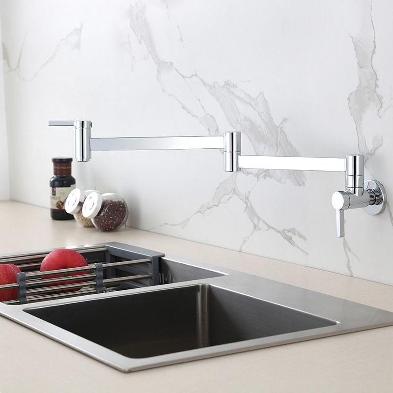 Modern Pull Down One Handle Pot Filler Low Profile Filler with 1-Hold Clearhalo 'Home Improvement' 'home_improvement' 'home_improvement_kitchen_faucets' 'Kitchen Faucets' 'Kitchen Remodel & Kitchen Fixtures' 'Kitchen Sinks & Faucet Components' 'kitchen_faucets' 1200x1200_faba6bad-eb45-4162-b119-042506747711