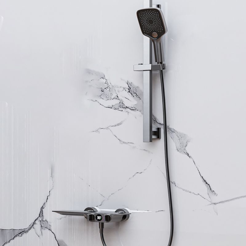 Wall Mounted Metal Bathroom Faucet Low Arc Waterfall Tub Filler Clearhalo 'Bathroom Remodel & Bathroom Fixtures' 'Bathtub Faucets' 'bathtub_faucets' 'Home Improvement' 'home_improvement' 'home_improvement_bathtub_faucets' 1200x1200_fadda8c8-3aea-4e10-9654-8a31ccad1d5a