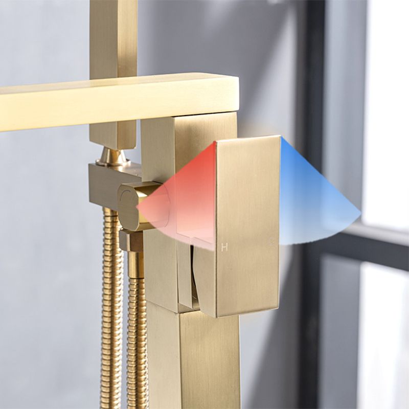 Floor Mounted Metal Freestanding Tub Filler Low Arc Freestanding Tub Filler Trim Clearhalo 'Bathroom Remodel & Bathroom Fixtures' 'Bathtub Faucets' 'bathtub_faucets' 'Home Improvement' 'home_improvement' 'home_improvement_bathtub_faucets' 1200x1200_faec92d2-4e32-4ce8-8824-fbedc7b8a7c7