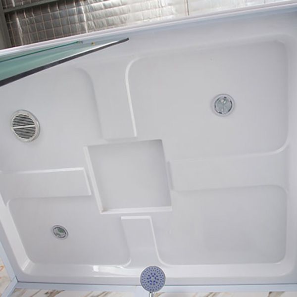 Single Sliding Frosted Glass Shower Enclosure Framed Shower Enclosure in White Clearhalo 'Bathroom Remodel & Bathroom Fixtures' 'Home Improvement' 'home_improvement' 'home_improvement_shower_stalls_enclosures' 'Shower Stalls & Enclosures' 'shower_stalls_enclosures' 'Showers & Bathtubs' 1200x1200_faffad31-b859-4fa1-b680-b72e916eca4b