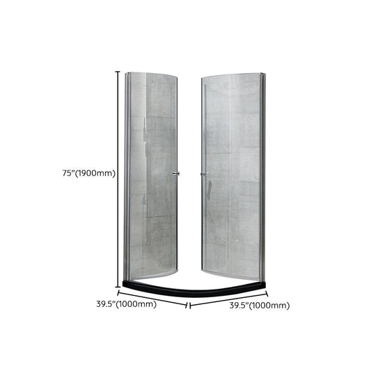 Corner Tempered Glass Shower Enclosure Semi-Frameless Neo-Round Shower Enclosure Clearhalo 'Bathroom Remodel & Bathroom Fixtures' 'Home Improvement' 'home_improvement' 'home_improvement_shower_stalls_enclosures' 'Shower Stalls & Enclosures' 'shower_stalls_enclosures' 'Showers & Bathtubs' 1200x1200_fb06c647-c53f-4b14-9d74-4186c8a0a6ea