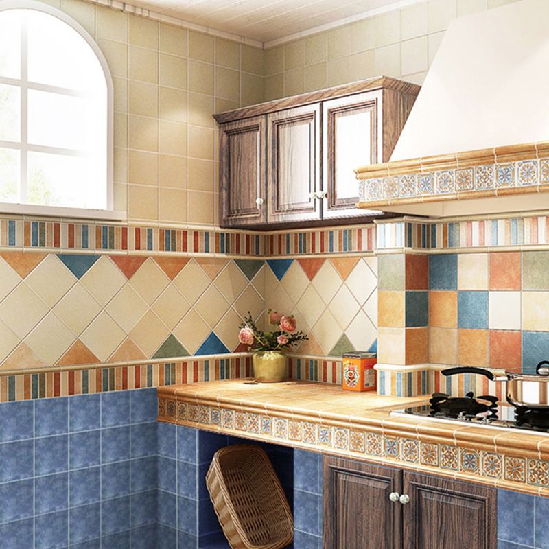 Square Colours Tile Engineered Stone Singular Tile for Kitchen Clearhalo 'Floor Tiles & Wall Tiles' 'floor_tiles_wall_tiles' 'Flooring 'Home Improvement' 'home_improvement' 'home_improvement_floor_tiles_wall_tiles' Walls and Ceiling' 1200x1200_fb0ee4d6-9b24-4576-bd31-988a7e959e29