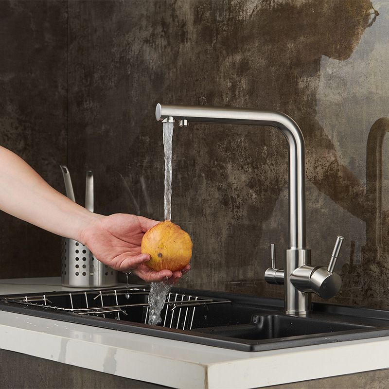 Modern Kitchen Faucet Lever High Arc Deck Mounted Kitchen Faucet Clearhalo 'Home Improvement' 'home_improvement' 'home_improvement_kitchen_faucets' 'Kitchen Faucets' 'Kitchen Remodel & Kitchen Fixtures' 'Kitchen Sinks & Faucet Components' 'kitchen_faucets' 1200x1200_fb14bfa4-d475-4e18-b527-843c58f5895a