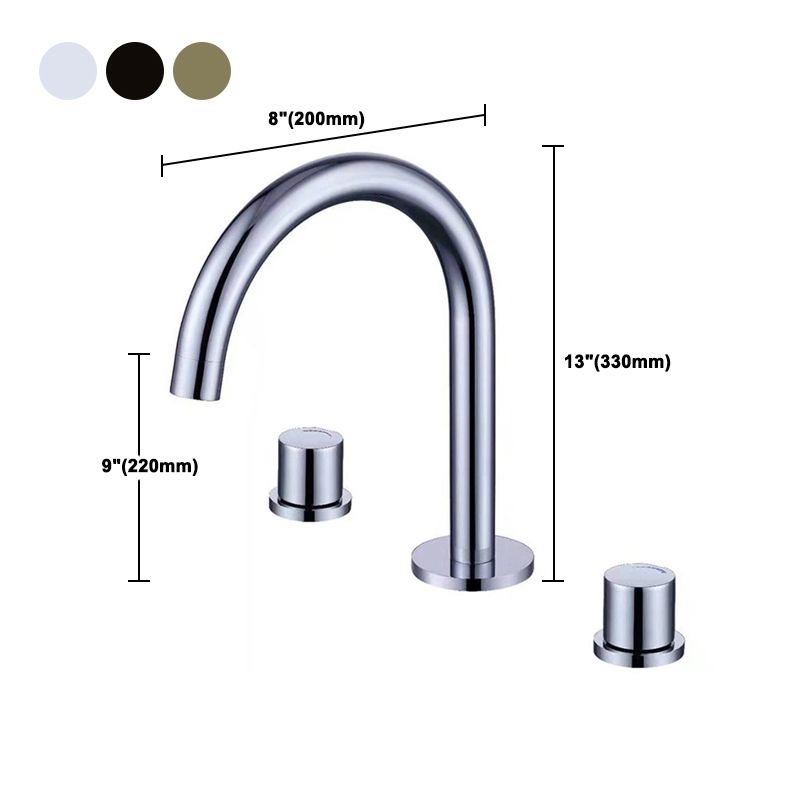 Circular 2-Handle Bathroom Faucet with Copper 3-Hole Widespread Bathroom Sink Faucet Clearhalo 'bathroom_sink_faucets' 'Conjunta de Baño y Conjunta de Grifo' 'Coronamiento de Baño y Dispositivo de Baño' 'Grifo del lavabo del baño' 'Hogar' 'home_improvement' 'home_improvement_bathroom_sink_faucets' 'Mejoras para el hogar' 1200x1200_fb297689-0e91-4aca-ba15-2fa51d5f9347