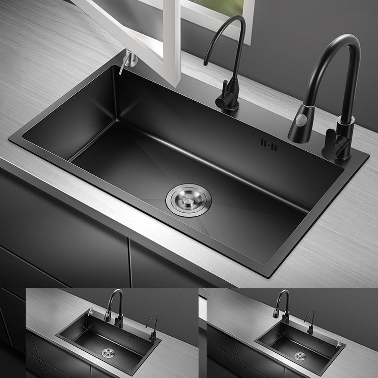 Modern Kitchen Sink Stainless Steel with Grid and Strainer Top-Mount Workstation Ledge Clearhalo 'Home Improvement' 'home_improvement' 'home_improvement_kitchen_sinks' 'Kitchen Remodel & Kitchen Fixtures' 'Kitchen Sinks & Faucet Components' 'Kitchen Sinks' 'kitchen_sinks' 1200x1200_fb3267ce-7d7b-4864-b29d-2c2323cd2b03