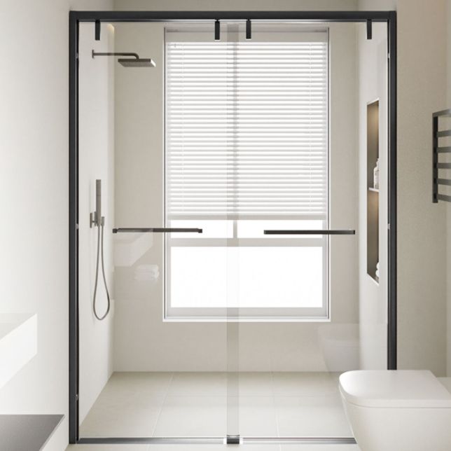 Double Sliding Shower Doors Transparent Tempered Shower Bath Door Clearhalo 'Bathroom Remodel & Bathroom Fixtures' 'Home Improvement' 'home_improvement' 'home_improvement_shower_tub_doors' 'Shower and Tub Doors' 'shower_tub_doors' 'Showers & Bathtubs' 1200x1200_fb45ea47-1d7c-4d71-8e96-ece1c994ae1a