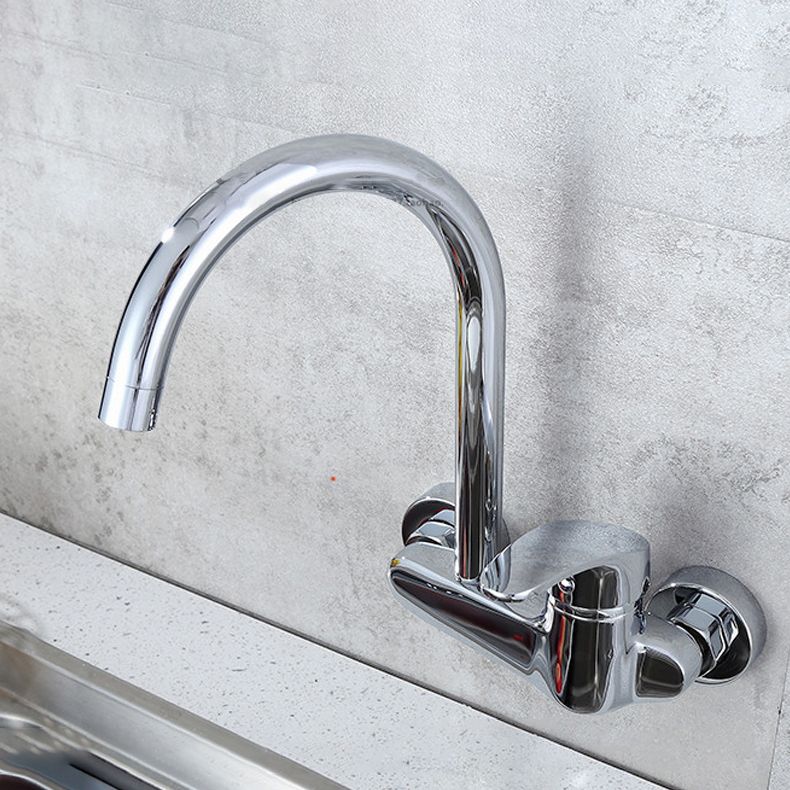 Modern Bridge Kitchen Faucet Brass Lever Handles Swivel Spout Wall Mounted Bar Faucet Clearhalo 'Home Improvement' 'home_improvement' 'home_improvement_kitchen_faucets' 'Kitchen Faucets' 'Kitchen Remodel & Kitchen Fixtures' 'Kitchen Sinks & Faucet Components' 'kitchen_faucets' 1200x1200_fb5cbb9f-2864-4e47-a37a-935e0f102bcc