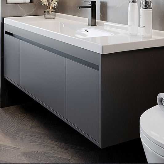 Solid Wood Grey Modern Wall Mount Open Console with Sink Set Clearhalo 'Bathroom Remodel & Bathroom Fixtures' 'Bathroom Vanities' 'bathroom_vanities' 'Home Improvement' 'home_improvement' 'home_improvement_bathroom_vanities' 1200x1200_fb73859b-db6a-4b5c-b879-9a304cb2ea3f