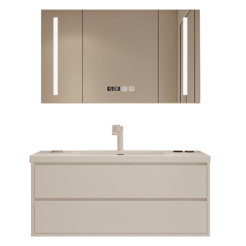White Bathroom Vanity Wood Rectangle Single Sink Wall Mount 2 Drawers Vanity Set Clearhalo 'Bathroom Remodel & Bathroom Fixtures' 'Bathroom Vanities' 'bathroom_vanities' 'Home Improvement' 'home_improvement' 'home_improvement_bathroom_vanities' 1200x1200_fb77b66c-383b-48c1-a7e3-b180d82e6222