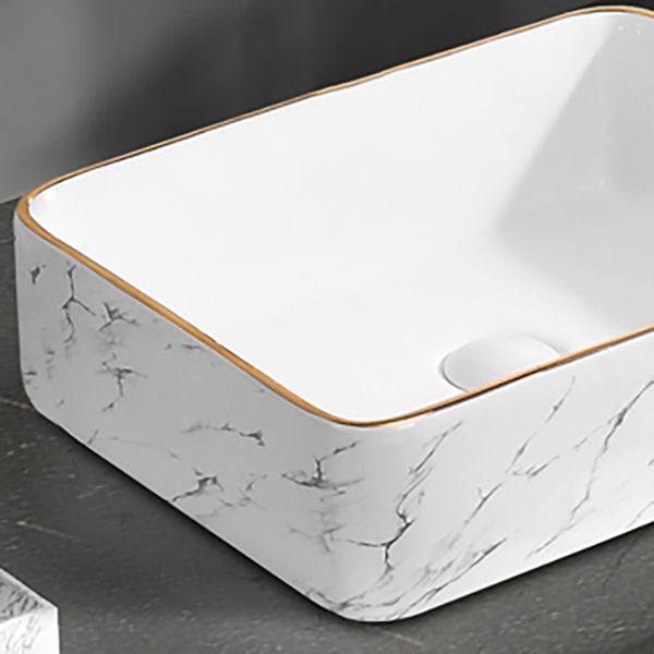 Contemporary Bathroom Sink Pop-Up Drain Porcelain Rectangular Vessel Bathroom Sink Clearhalo 'Bathroom Remodel & Bathroom Fixtures' 'Bathroom Sinks & Faucet Components' 'Bathroom Sinks' 'bathroom_sink' 'Home Improvement' 'home_improvement' 'home_improvement_bathroom_sink' 1200x1200_fb808828-26f8-4379-9c7a-712fb4ff0ee2