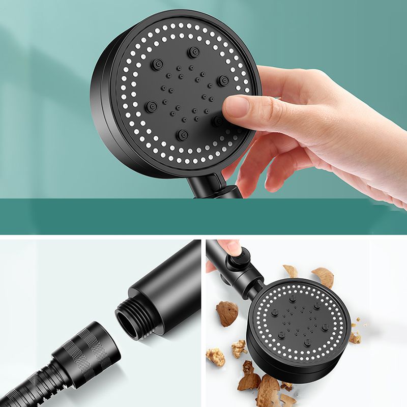 Modern 6 Setting Shower Head Adjustable Spray Pattern Matte Black Round Shower Head Clearhalo 'Bathroom Remodel & Bathroom Fixtures' 'Home Improvement' 'home_improvement' 'home_improvement_shower_heads' 'Shower Heads' 'shower_heads' 'Showers & Bathtubs Plumbing' 'Showers & Bathtubs' 1200x1200_fb8a96ae-729c-490b-bccf-9c33dc65985a