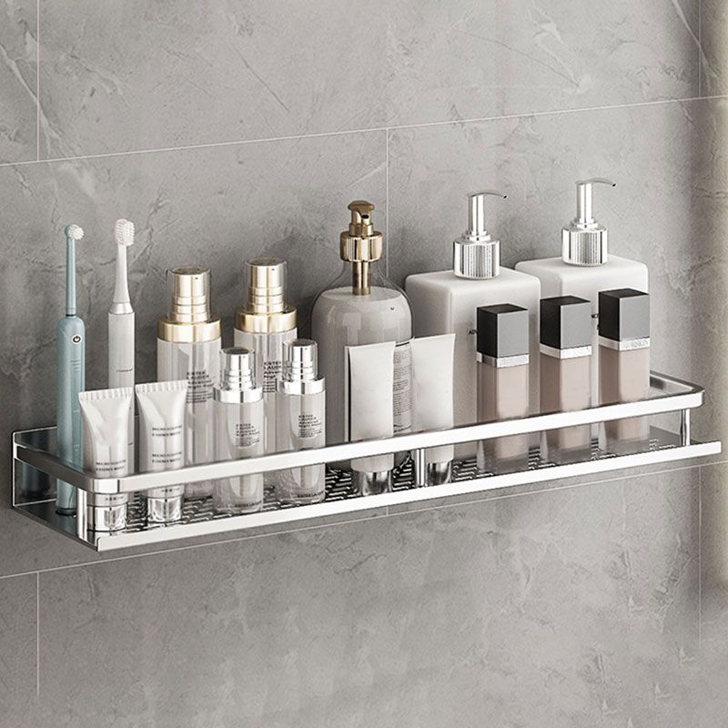 Silver Bathroom Accessory Set Metal 1/2/3 - Piece Bath Shelf Clearhalo 'Bathroom Hardware Sets' 'Bathroom Hardware' 'Bathroom Remodel & Bathroom Fixtures' 'bathroom_hardware_sets' 'Home Improvement' 'home_improvement' 'home_improvement_bathroom_hardware_sets' 1200x1200_fb910de0-4263-409c-a241-a21467c6ceb1