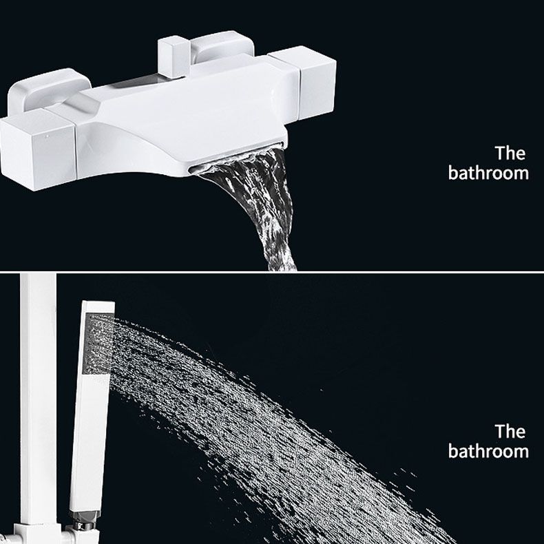 Contemporary Wall Mounted Metal Tub Filler Double Handles Waterfall Tub Faucet Trim Clearhalo 'Bathroom Remodel & Bathroom Fixtures' 'Bathtub Faucets' 'bathtub_faucets' 'Home Improvement' 'home_improvement' 'home_improvement_bathtub_faucets' 1200x1200_fb925a08-39f3-4857-a968-f980389a2a86
