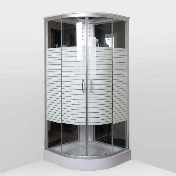 Contemporary Shower Kit Clear Tempered Framed Arc Shape Shower Stall Clearhalo 'Bathroom Remodel & Bathroom Fixtures' 'Home Improvement' 'home_improvement' 'home_improvement_shower_stalls_enclosures' 'Shower Stalls & Enclosures' 'shower_stalls_enclosures' 'Showers & Bathtubs' 1200x1200_fba5084c-8afb-45b2-a517-9ef6660a9c72