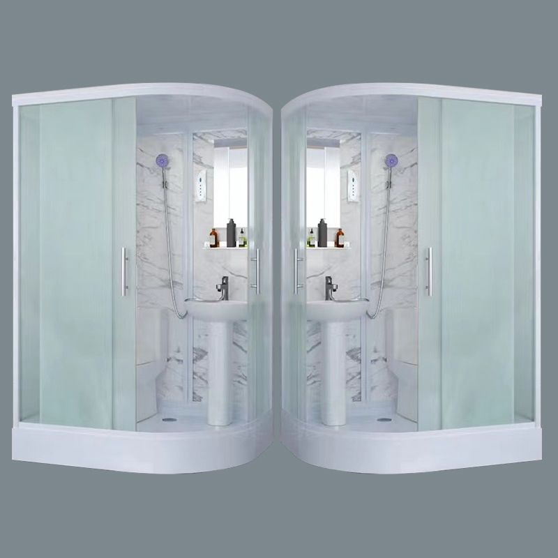 Sliding Shower Enclosure Framed Shower with Tempered Glass in White without Toilet Clearhalo 'Bathroom Remodel & Bathroom Fixtures' 'Home Improvement' 'home_improvement' 'home_improvement_shower_stalls_enclosures' 'Shower Stalls & Enclosures' 'shower_stalls_enclosures' 'Showers & Bathtubs' 1200x1200_fba7db72-bc0e-4e5f-8044-526584e94bdf