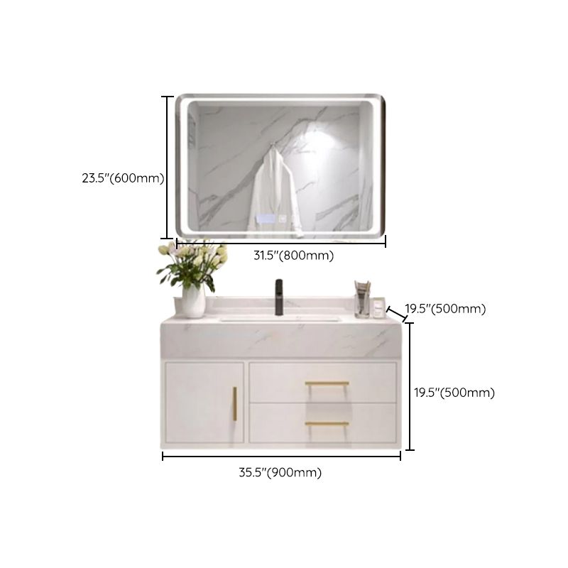 Bathroom Vanity Set Single-Sink Wall-Mounted Mirror Included Drawers Bathroom Vanity Clearhalo 'Bathroom Remodel & Bathroom Fixtures' 'Bathroom Vanities' 'bathroom_vanities' 'Home Improvement' 'home_improvement' 'home_improvement_bathroom_vanities' 1200x1200_fba8bc36-4fb2-496e-a311-bd30619b65f4