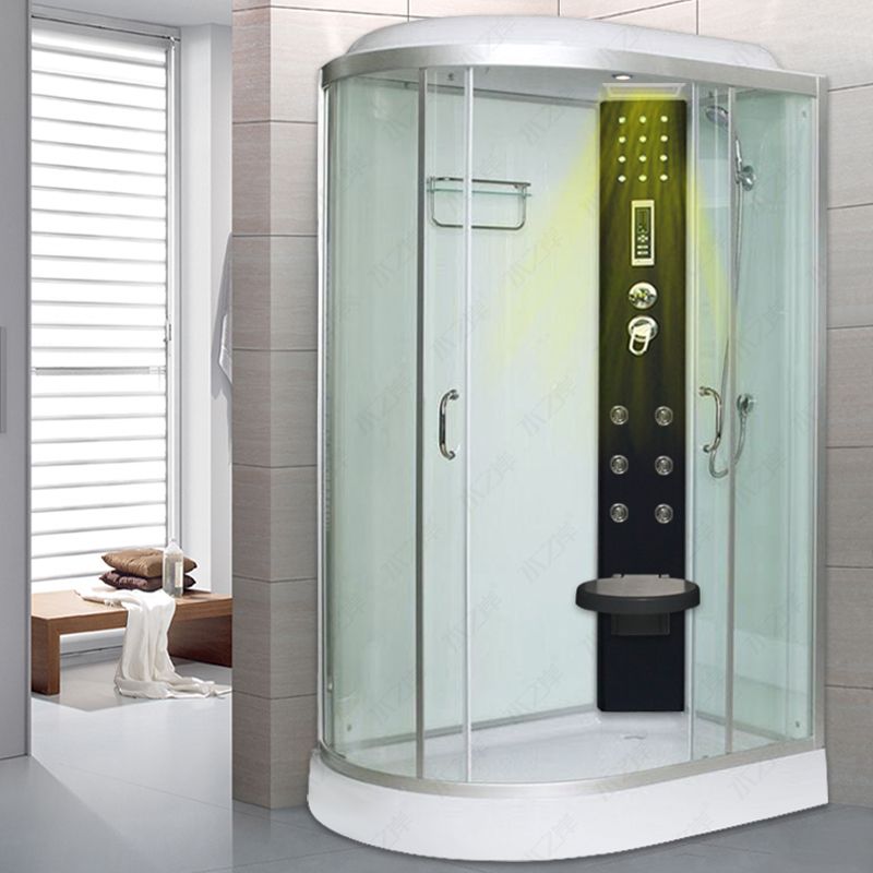 Tempered Glass Left Shower Stall Double Sliding Shower Stall Clearhalo 'Bathroom Remodel & Bathroom Fixtures' 'Home Improvement' 'home_improvement' 'home_improvement_shower_stalls_enclosures' 'Shower Stalls & Enclosures' 'shower_stalls_enclosures' 'Showers & Bathtubs' 1200x1200_fba8e633-2439-40b0-952b-a103561e4ee7
