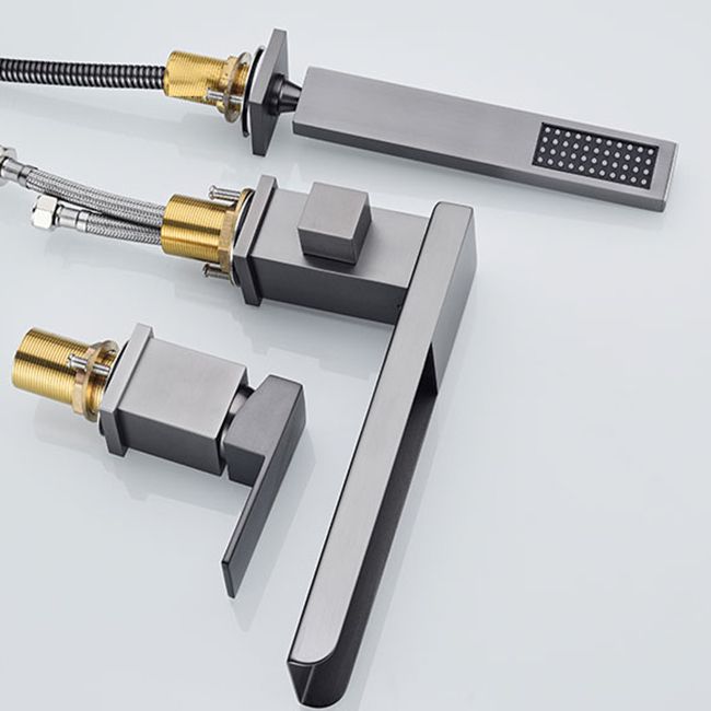 Deck Mounted Copper Roman Tub Faucet Low Arc Waterfall Roman Tub Faucet Set Clearhalo 'Bathroom Remodel & Bathroom Fixtures' 'Bathtub Faucets' 'bathtub_faucets' 'Home Improvement' 'home_improvement' 'home_improvement_bathtub_faucets' 1200x1200_fba97013-a605-4ae8-ae0c-d68e23eecd00