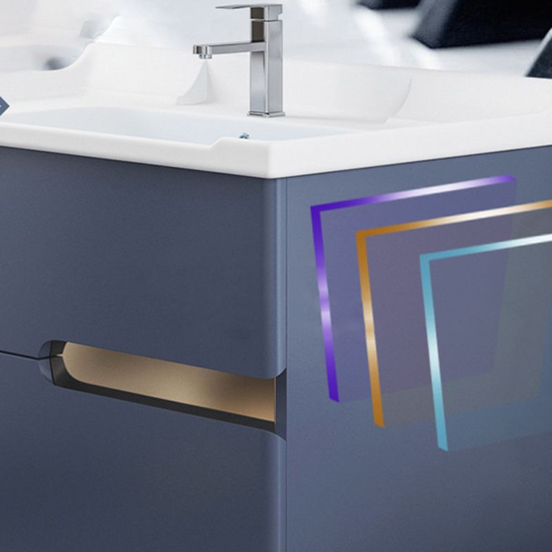 Gorgeous Wooden Sink Vanity Blue Wall Mount Vanity Cabinet with Mirror Cabinet Clearhalo 'Bathroom Remodel & Bathroom Fixtures' 'Bathroom Vanities' 'bathroom_vanities' 'Home Improvement' 'home_improvement' 'home_improvement_bathroom_vanities' 1200x1200_fbb0795c-5667-42cb-a723-50e238ec73a0