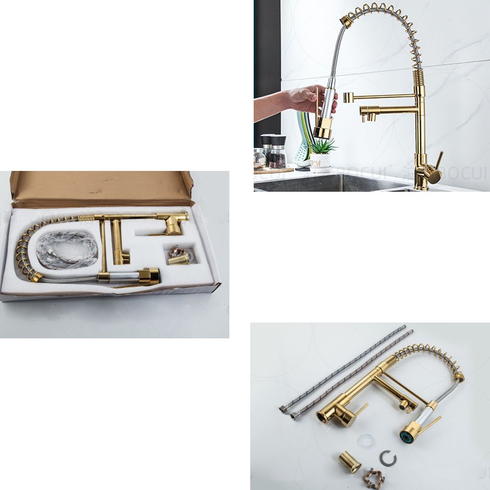 Modern Farmhouse Faucet Spring Spout Double Handles Kitchen Faucet High Arch Water Filler Clearhalo 'Home Improvement' 'home_improvement' 'home_improvement_kitchen_faucets' 'Kitchen Faucets' 'Kitchen Remodel & Kitchen Fixtures' 'Kitchen Sinks & Faucet Components' 'kitchen_faucets' 1200x1200_fbc33baf-9b7e-435b-b04d-bf96835bc77b