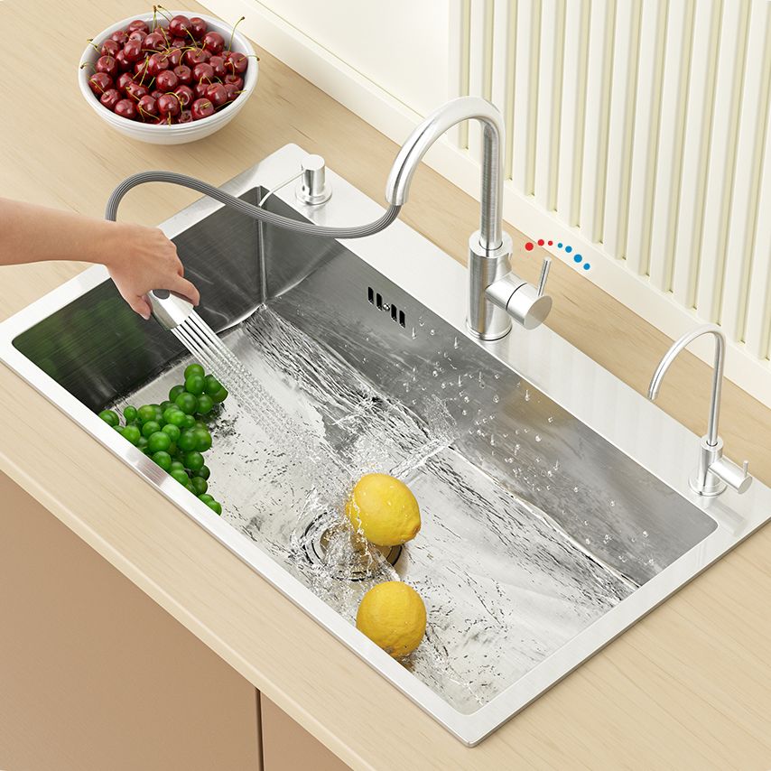Modern Workstation Sink Stainless Steel with Basket Strainer and Faucet Kitchen Sink Clearhalo 'Home Improvement' 'home_improvement' 'home_improvement_kitchen_sinks' 'Kitchen Remodel & Kitchen Fixtures' 'Kitchen Sinks & Faucet Components' 'Kitchen Sinks' 'kitchen_sinks' 1200x1200_fbdc35ca-e6c4-4568-bba0-39b618624878