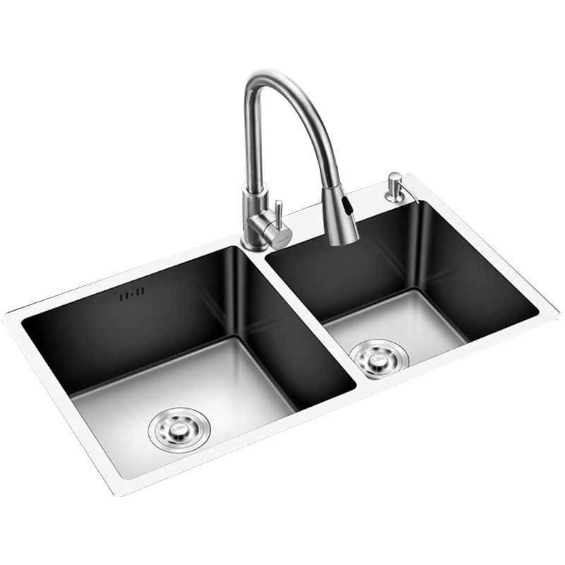 Modern Style Kitchen Sink Drop-In Kitchen Double Sink with Soundproofing Clearhalo 'Home Improvement' 'home_improvement' 'home_improvement_kitchen_sinks' 'Kitchen Remodel & Kitchen Fixtures' 'Kitchen Sinks & Faucet Components' 'Kitchen Sinks' 'kitchen_sinks' 1200x1200_fbe3f9f6-da61-45bc-9f0e-7ea45dbbdd64