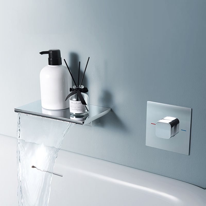 Modern Metal Tub Filler Single Handles Waterfall Tub Faucet Trim Clearhalo 'Bathroom Remodel & Bathroom Fixtures' 'Bathtub Faucets' 'bathtub_faucets' 'Home Improvement' 'home_improvement' 'home_improvement_bathtub_faucets' 1200x1200_fbeaa9f6-1e1e-4aa7-aff3-9f58389f6066